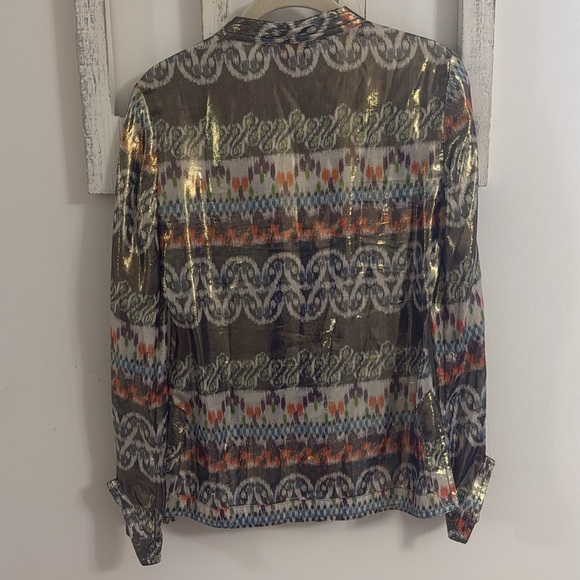 Tory Burch Stephanie Metallic Silk Tunic - Picture 6 of 6